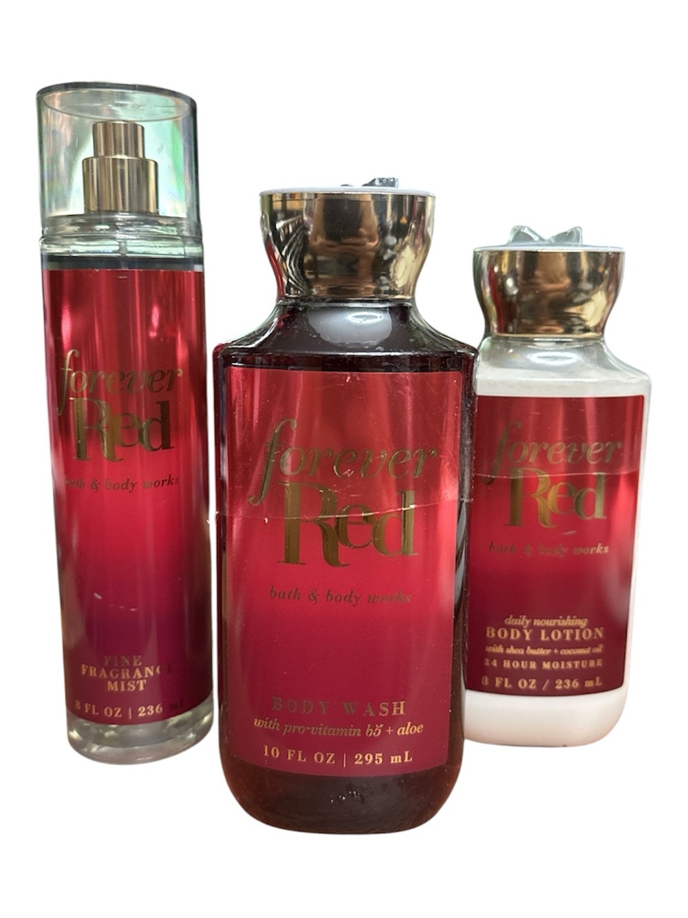 Bath & Body Works FOREVER RED 3-Piece Body Care Set - NEW
